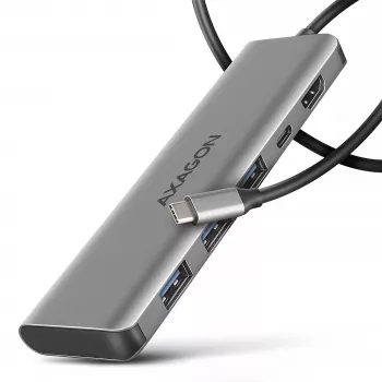 Axagon HMC-5H USB 5Gbps hub, 3x USB-A, HDMI 4K/30Hz, PD 100W, 100cm USB-C kábel