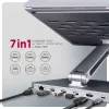 Axagon HMC-STND Multi-Port USB-C 5Gbit/s hub a hliníkový stojan pre notebooky. HDMI 4K/60Hz, GLAN, PD a 3 USB-A konektory. USB-C kábel 60 cm.