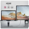 Axagon HMC-STND Multi-Port USB-C 5Gbit/s hub a hliníkový stojan pre notebooky. HDMI 4K/60Hz, GLAN, PD a 3 USB-A konektory. USB-C kábel 60 cm.