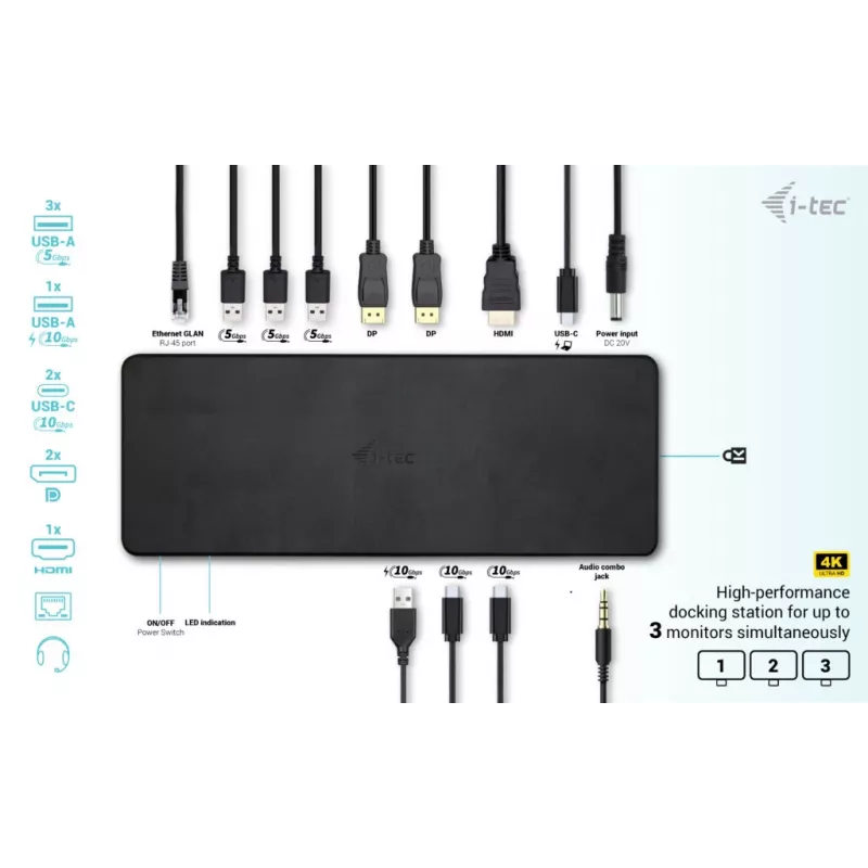 i-tec USB-C Triple Display dokovacia stanica Gen 2 Pro + Power Delivery 100W