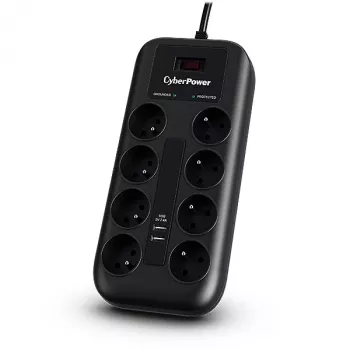 CyberPower Tracer III P0820SUF0-FR prepäťová ochrana čierna 8 AC výstupov 200–250 V 1,8 m