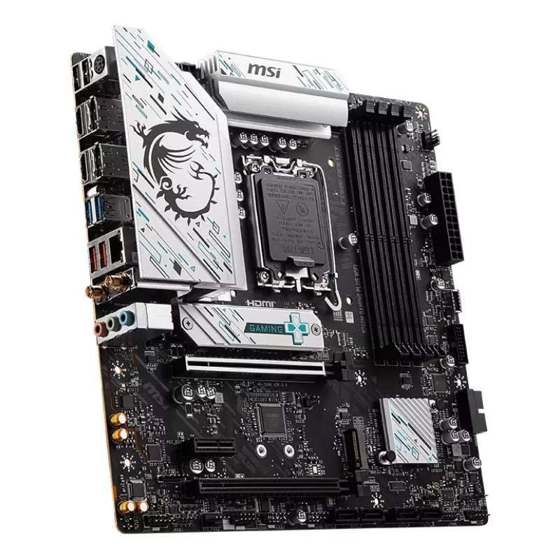 Základná doska MSI B760M GAMING PLUS WIFI – Intel B760, LGA 1700, micro ATX, DDR5, 4 DIMM, Wi‑Fi 6E, 2.5Gb LAN