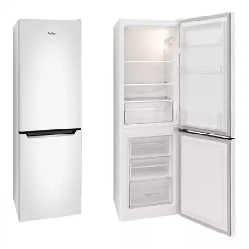 Amica FK200.4(E) voľne stojaca chladnička s mrazničkou, mraznička dole, chladnička 109 l + mraznička 48 l, energetická trieda E, biela
