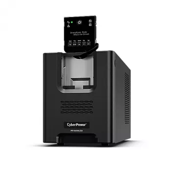Záložný zdroj CYBERPOWER PR1000ELCD — 1 kVA (900 W), Line-Interactive, čistá sínusoida, 8× C13 výstupov, LCD, Hot-Swap batéria