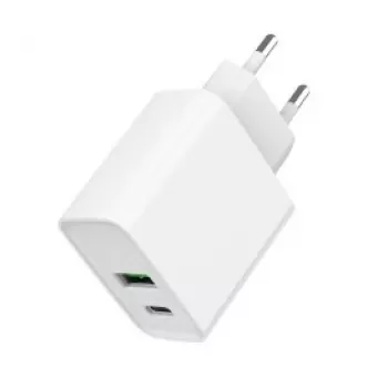 GEMBIRD USB rýchlonabíjačka – Type-A & C 2-portová 20 W – biela