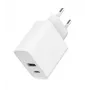 GEMBIRD USB rýchlonabíjačka – Type-A & C 2-portová 20 W – biela