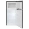 Voľne stojaca chladnička AMICA FD2015.4X(E) strieborná, 200 L, mraznička hore, LED, premeniteľné otváranie dverí