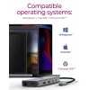ICY BOX IB-DK4061-CPD Káblový USB 3.2 Gen 1 (3.1 Gen 1) Type-C sivý