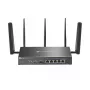 TP-Link Omada 4G+ Cat6 AX3000 Gigabit VPN router, Wi-Fi 6 (802.11ax), Dual-Band (2,4 GHz / 5 GHz), Ethernet LAN, 4G, čierny, stolný/na stenu router