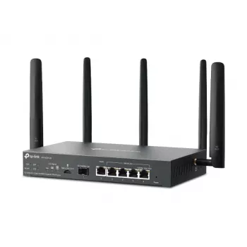 TP-Link Omada 4G+ Cat6 AX3000 Gigabit VPN router, Wi-Fi 6 (802.11ax), Dual-Band (2,4 GHz / 5 GHz), Ethernet LAN, 4G, čierny, stolný/na stenu router