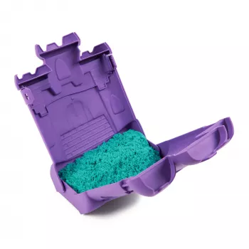 Kinetic Sand, hradová krabica s 454 g tyrkysovým hracím pieskom, nádoba na skladovanie, senzorická hračka pre deti od 3 rokov