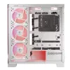 PC skriňa MODECOM Volcano SPACE APEX ARGB MIDI Tower biela – oceľ, bočné okno, ARGB ventilátory, USB-C