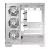 PC skriňa MODECOM Volcano SPACE APEX ARGB MIDI Tower biela – oceľ, bočné okno, ARGB ventilátory, USB-C