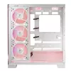PC skriňa MODECOM Volcano SPACE APEX ARGB MIDI Tower biela – oceľ, bočné okno, ARGB ventilátory, USB-C