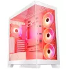 PC skriňa MODECOM Volcano SPACE APEX ARGB MIDI Tower biela – oceľ, bočné okno, ARGB ventilátory, USB-C
