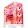 PC skriňa MODECOM Volcano SPACE APEX ARGB MIDI Tower biela – oceľ, bočné okno, ARGB ventilátory, USB-C