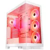 PC skriňa MODECOM Volcano SPACE APEX ARGB MIDI Tower biela – oceľ, bočné okno, ARGB ventilátory, USB-C