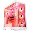PC skriňa MODECOM Volcano SPACE APEX ARGB MIDI Tower biela – oceľ, bočné okno, ARGB ventilátory, USB-C