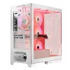 PC skriňa MODECOM Volcano SPACE APEX ARGB MIDI Tower biela – oceľ, bočné okno, ARGB ventilátory, USB-C