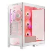 PC skriňa MODECOM Volcano SPACE APEX ARGB MIDI Tower biela – oceľ, bočné okno, ARGB ventilátory, USB-C