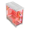 PC skriňa MODECOM Volcano SPACE APEX ARGB MIDI Tower biela – oceľ, bočné okno, ARGB ventilátory, USB-C