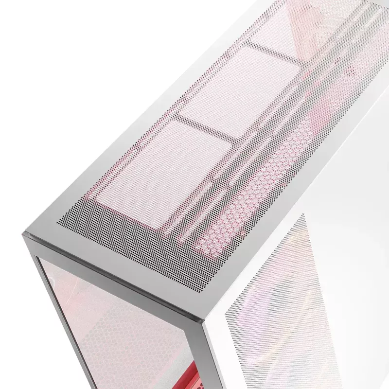 PC skriňa MODECOM Volcano SPACE APEX ARGB MIDI Tower biela – oceľ, bočné okno, ARGB ventilátory, USB-C