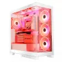 PC skriňa MODECOM Volcano SPACE APEX ARGB MIDI Tower biela – oceľ, bočné okno, ARGB ventilátory, USB-C
