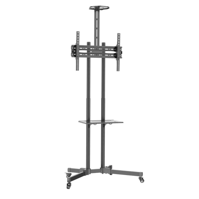 Techly ICA-TR216T mobilný TV vozík pre obrazovky 37–70 palcov (do 177,8 cm), max. 50 kg, 2 police, čierny
