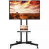 Techly ICA-TR216T mobilný TV vozík pre obrazovky 37–70 palcov (do 177,8 cm), max. 50 kg, 2 police, čierny