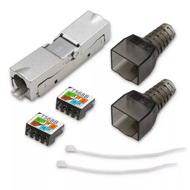 RJ45 konektor bez náradia QOLTEC 54540 CAT6 STP pre tienené ethernetové káble
