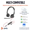 HP Poly Blackwire 3325 stereo USB-C headset +3.5mm konektor +USB-C/A adaptér