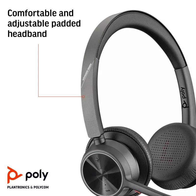 HP Poly Voyager 4320 USB-C headset +BT700 dongle, bezdrôtový, kancelária/call centrum, headset, čierny