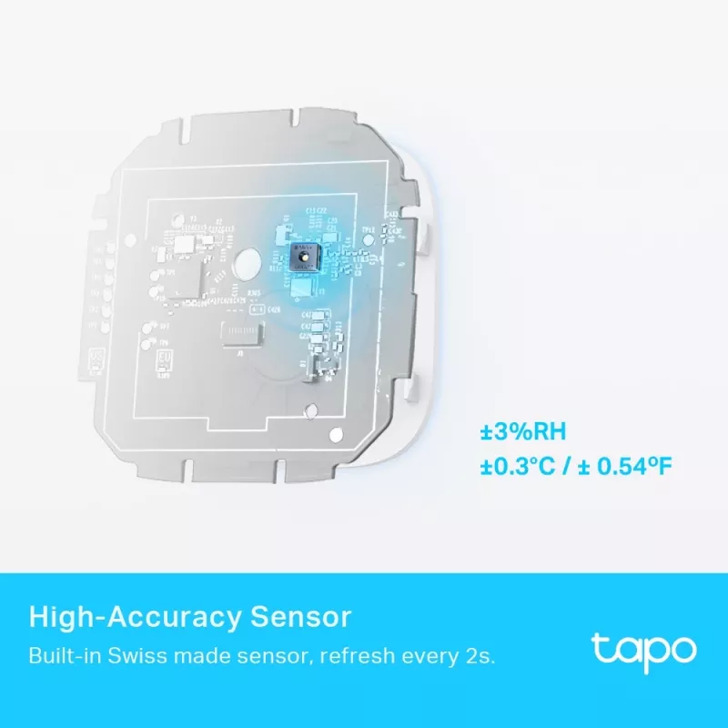 TP-Link Tapo inteligentný monitor teploty a vlhkosti, interiér, snímač teploty a vlhkosti, voľne stojaci, bezdrôtový, -20 - 60 °C, 0 - 99%