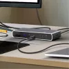 ICY BOX IB-DK4012-CPD káblový USB 3.2 Gen 1 (3.1 Gen 1) Type-C antracitový, čierny