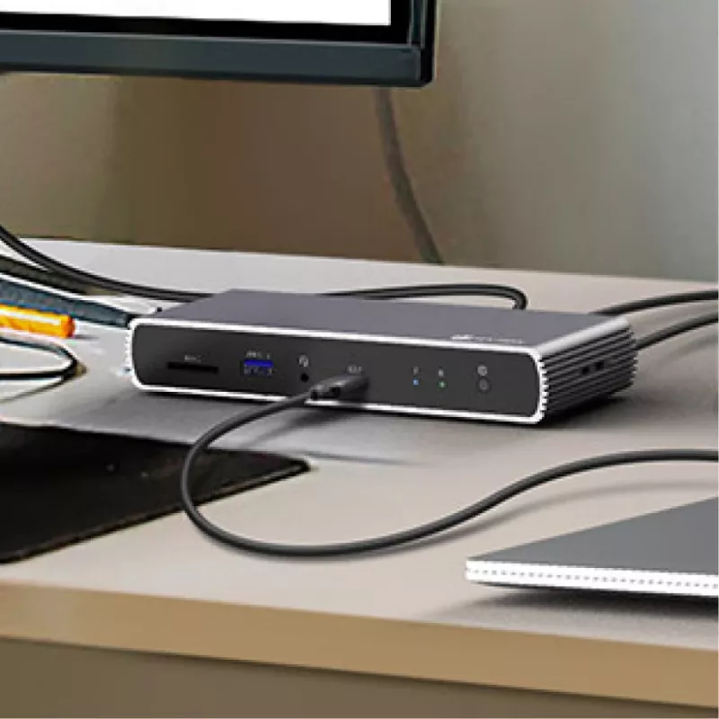 ICY BOX IB-DK4012-CPD káblový USB 3.2 Gen 1 (3.1 Gen 1) Type-C antracitový, čierny