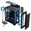 PC skriňa MODECOM Horizon ARGB FLOW MIDI čierna — podpora E-ATX, tvrdené sklo, ARGB, USB-C, max. GPU 400 mm