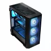 PC skriňa MODECOM Horizon ARGB FLOW MIDI čierna — podpora E-ATX, tvrdené sklo, ARGB, USB-C, max. GPU 400 mm
