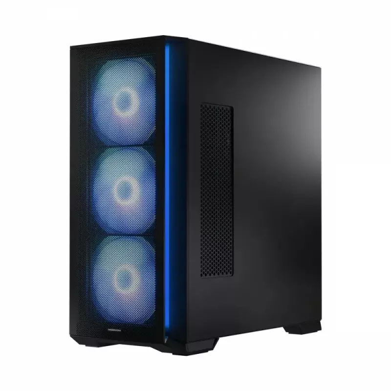 PC skriňa MODECOM Horizon ARGB FLOW MIDI čierna — podpora E-ATX, tvrdené sklo, ARGB, USB-C, max. GPU 400 mm