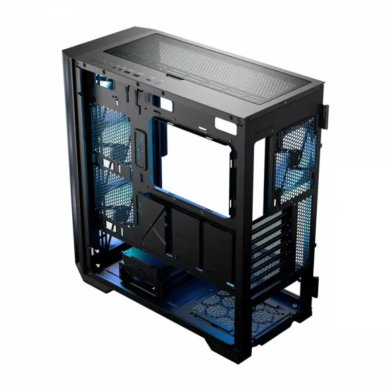 PC skriňa MODECOM Horizon ARGB FLOW MIDI čierna — podpora E-ATX, tvrdené sklo, ARGB, USB-C, max. GPU 400 mm
