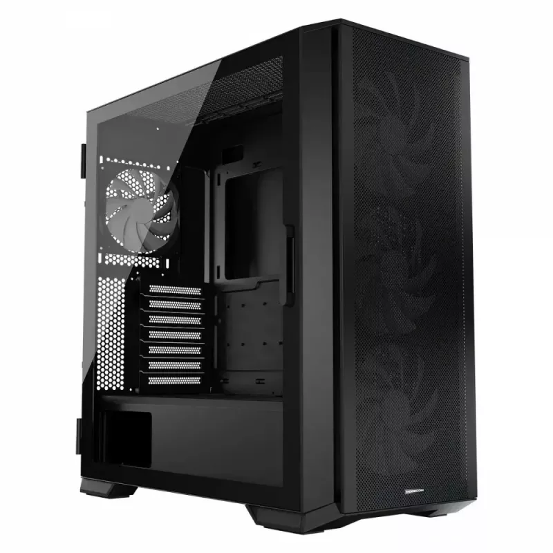 PC skriňa MODECOM Horizon ARGB FLOW MIDI čierna — podpora E-ATX, tvrdené sklo, ARGB, USB-C, max. GPU 400 mm