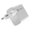 NATEC káblová AC nabíjačka pre mobilné zariadenia NUC-2142, USB-C PD 3.0 + USB-A, 5–20 V do 3 A, 45 W, biela