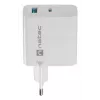 NATEC káblová AC nabíjačka pre mobilné zariadenia NUC-2142, USB-C PD 3.0 + USB-A, 5–20 V do 3 A, 45 W, biela