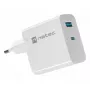 NATEC káblová AC nabíjačka pre mobilné zariadenia NUC-2142, USB-C PD 3.0 + USB-A, 5–20 V do 3 A, 45 W, biela