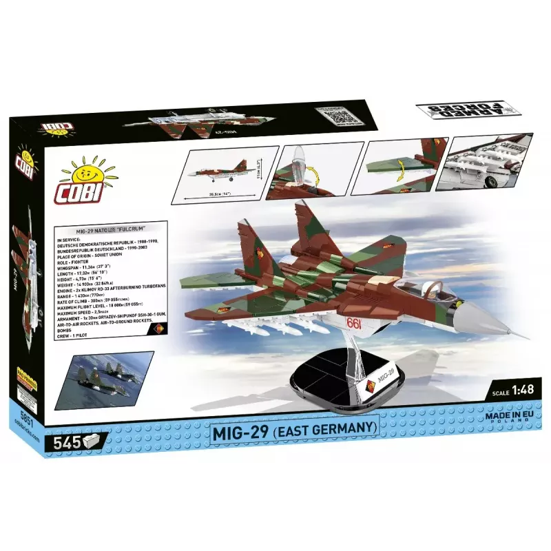 Konštrukčná hračka Cobi MiG-29 východné Nemecko 5851 — sada s 300 dielmi