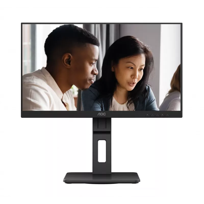 AOC 22E2UMF monitor VA 21,5 palca (54,6 cm), 1920 x 1080 Full HD, 75 Hz, 4 ms, HDMI, DisplayPort, VGA, USB rozbočovač, reproduktory, pivot, výškovo nastaviteľný, čierny