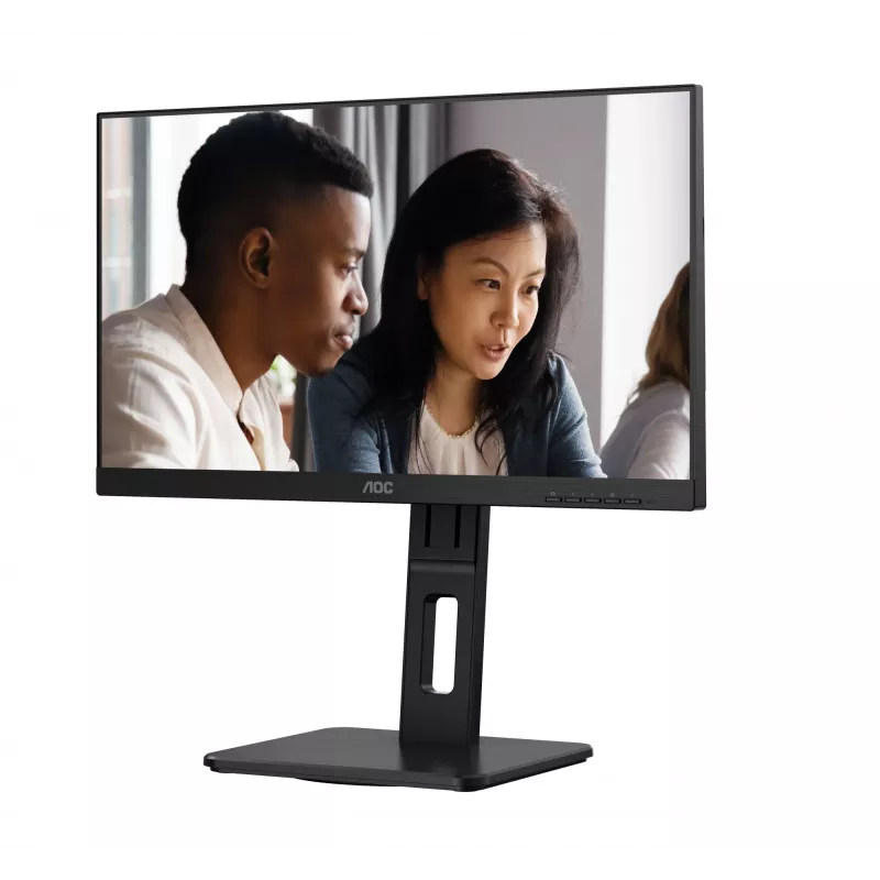 AOC 22E2UMF monitor VA 21,5 palca (54,6 cm), 1920 x 1080 Full HD, 75 Hz, 4 ms, HDMI, DisplayPort, VGA, USB rozbočovač, reproduktory, pivot, výškovo nastaviteľný, čierny