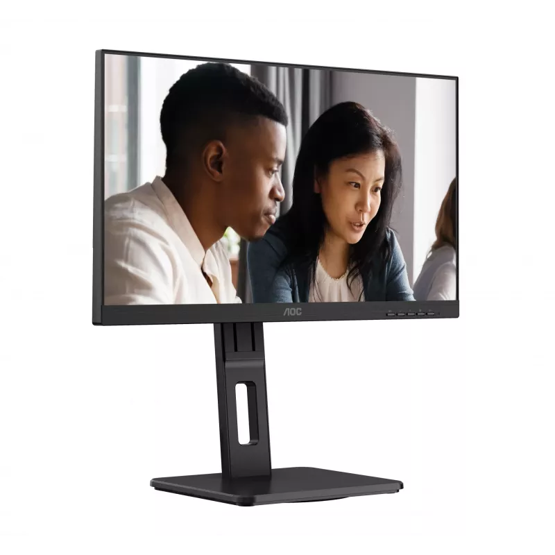 AOC 22E2UMF monitor VA 21,5 palca (54,6 cm), 1920 x 1080 Full HD, 75 Hz, 4 ms, HDMI, DisplayPort, VGA, USB rozbočovač, reproduktory, pivot, výškovo nastaviteľný, čierny