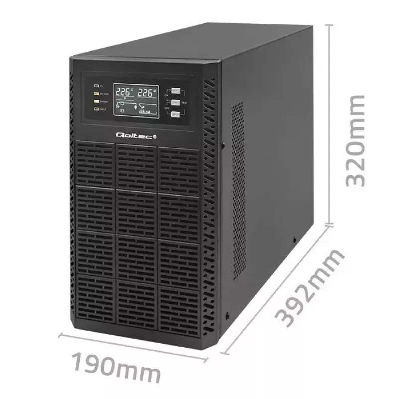 Neprerušiteľný zdroj napájania QOLTEC 52282 3kVA Line-Interactive s LCD displejom