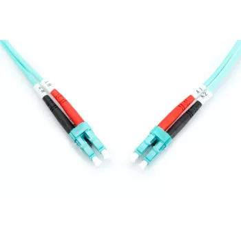 DIGITUS optický patch kábel, LC na LC multimode 50/125 µm, duplex, dĺžka 1 m, trieda OM3