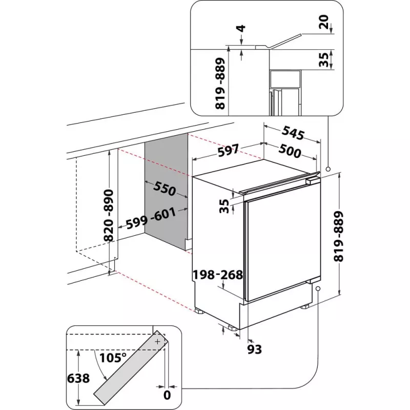 Whirlpool WBUFZ011 mraznička vstavaná 91 L